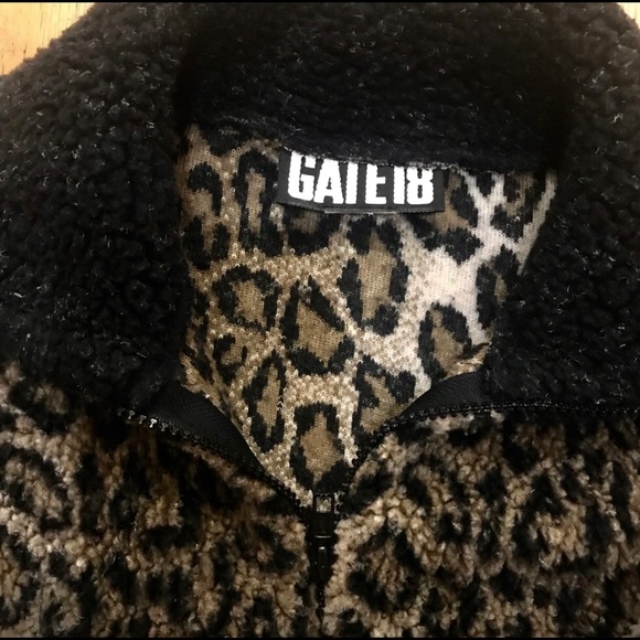 Animal print faux fur jacket kids sz Small - Picture 4 of 8